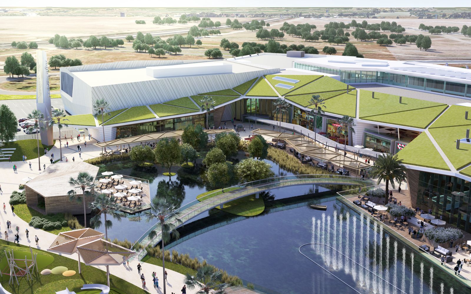 Recreación del centro comercial de Palmas Altas.