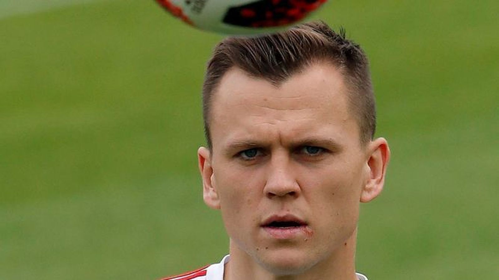 Denis Cheryshev, en el entrenamiento de Rusia en Moscú.