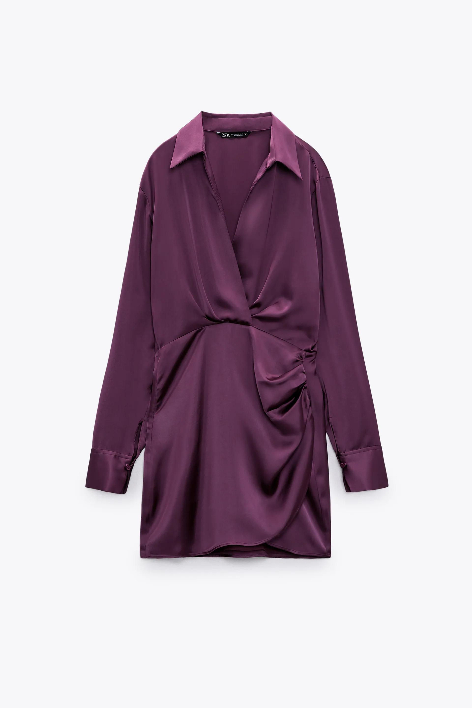 Vestido morado de Zara.