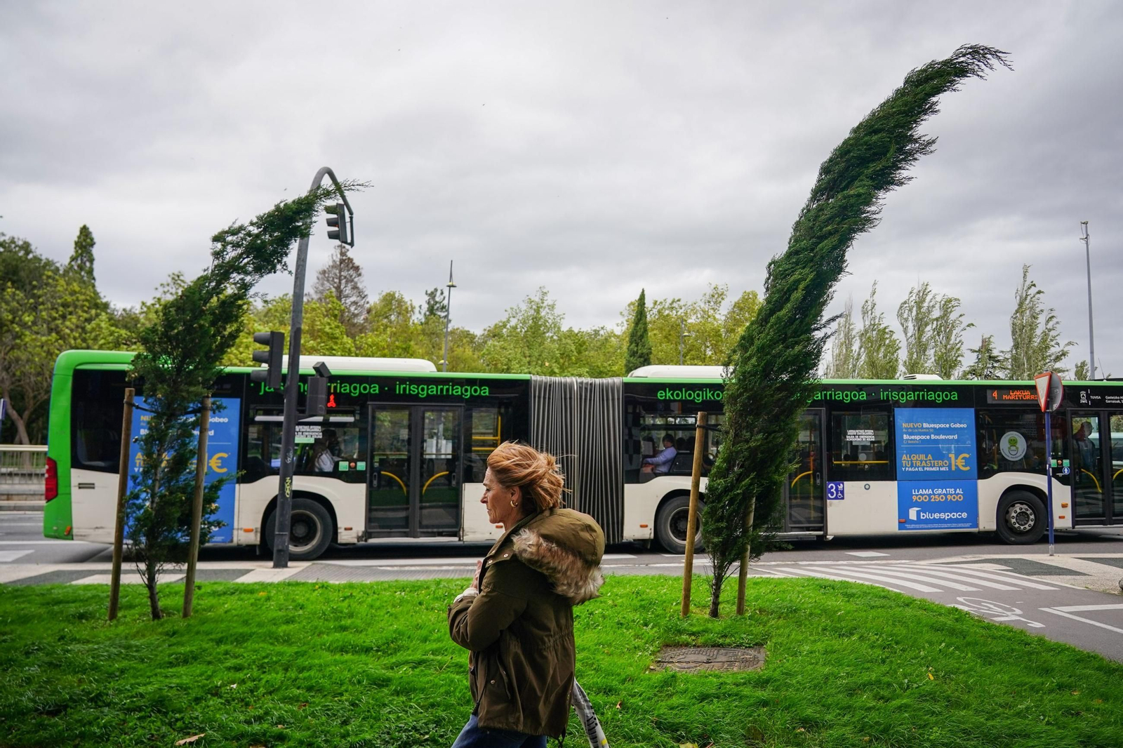 Fuertes rachas de viento en Vitoria.