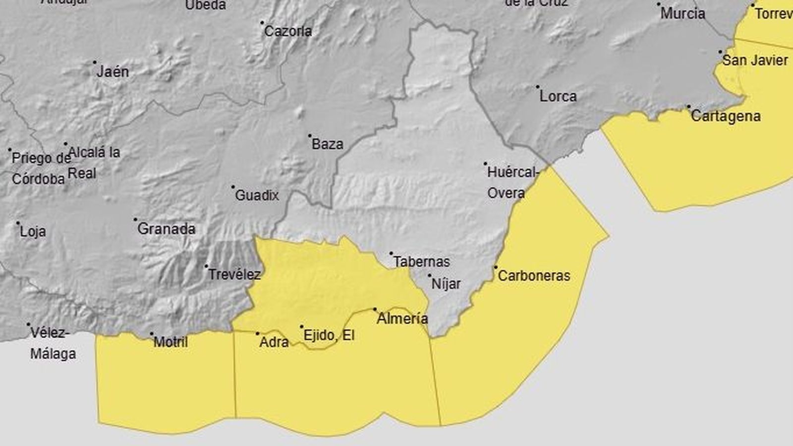 Predicción de la AEMET para Almería este lunes