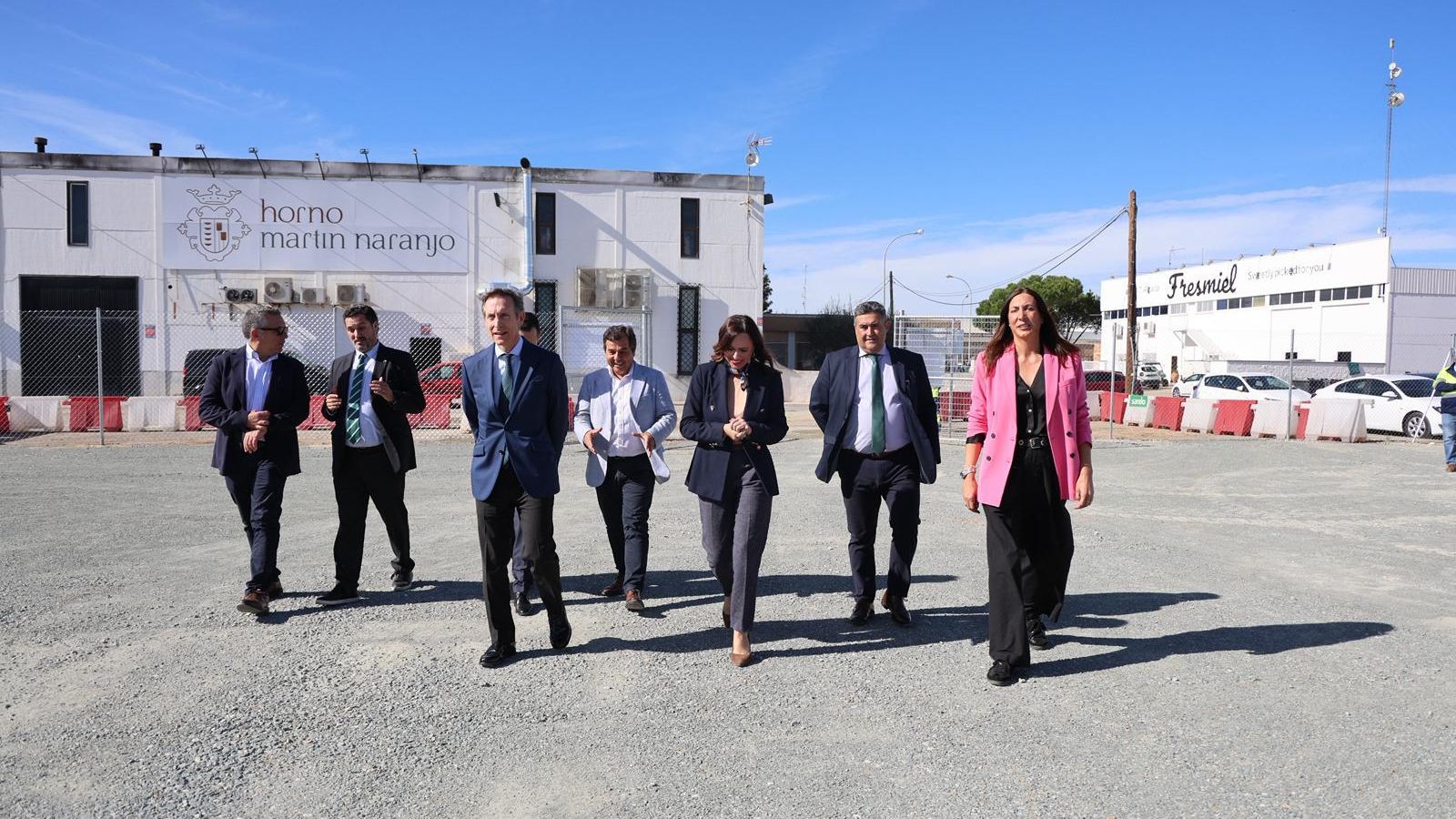 Jaime Alberto Pérez Guerrero, Rocío Díaz, Jose Manuel Correa y Loles López en el inicio de las obras del tercer carril.