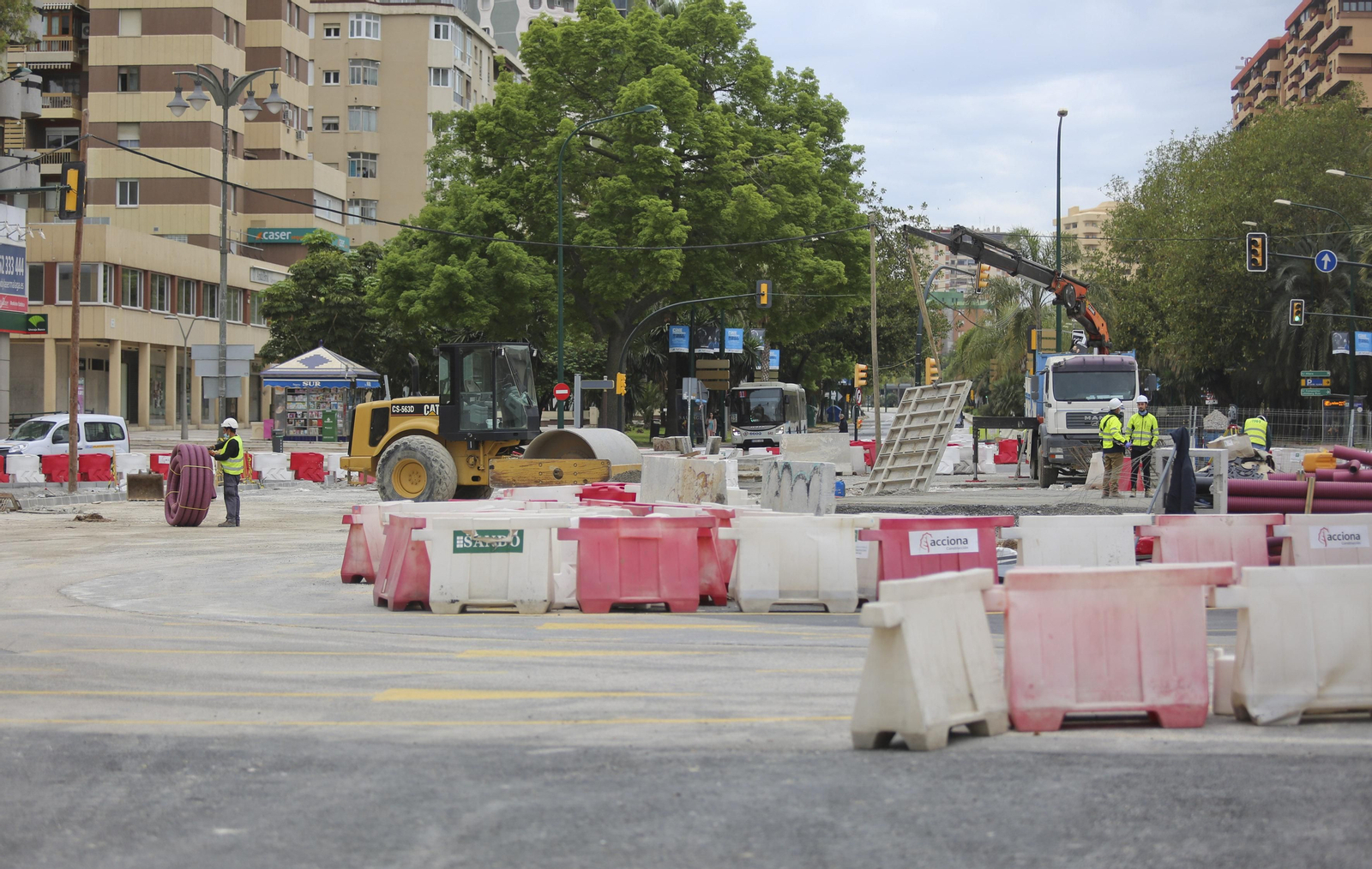 Fotos del avance del Metro de Málaga en la reurbanización de la Avenida de Andalucía