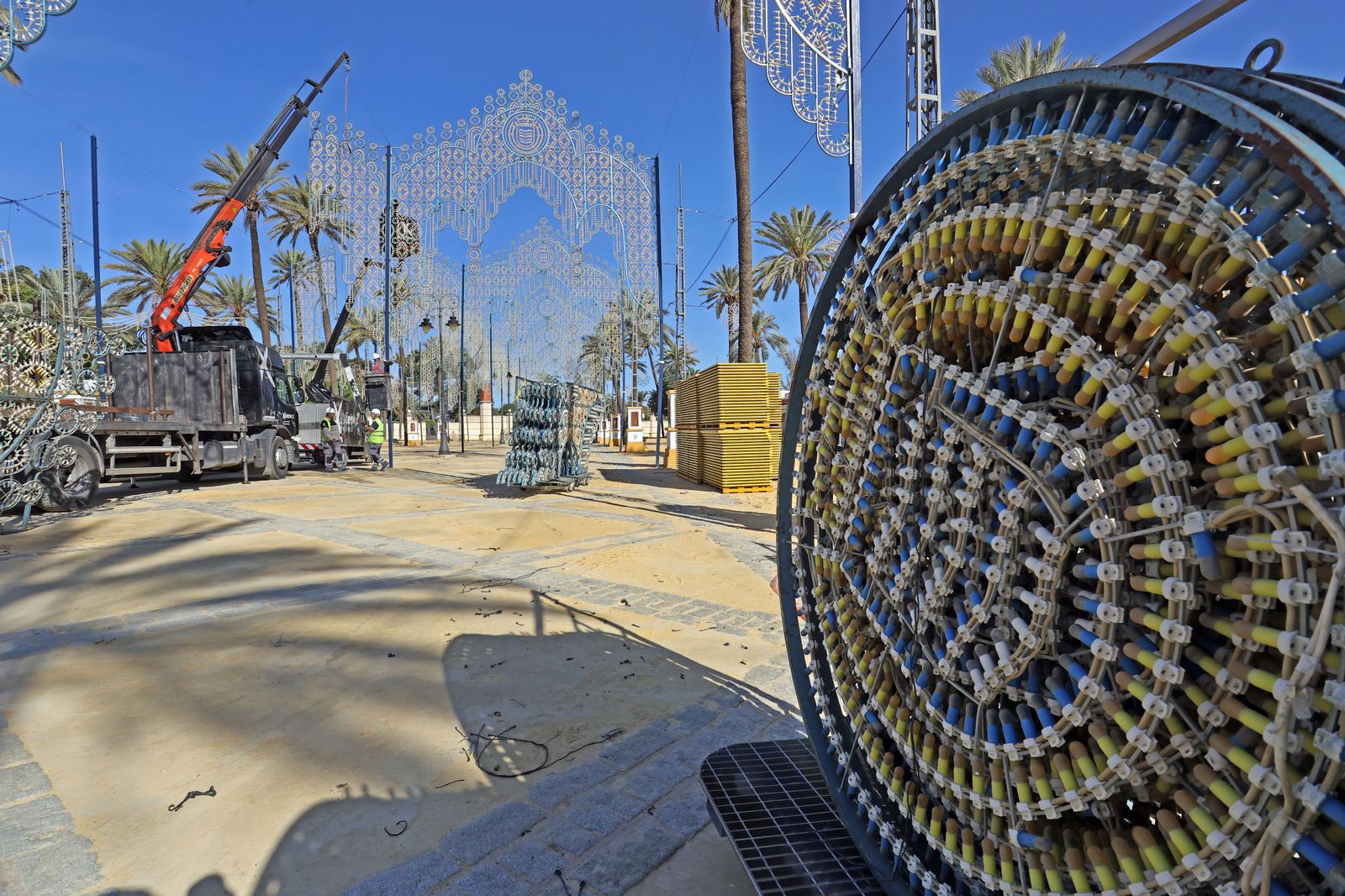 Preparativos en el Real de la Feria de Jerez