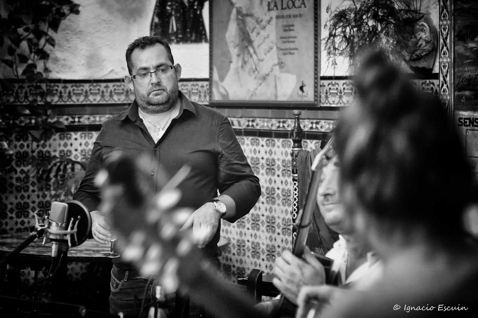 Foto de un momento de la grabación de 'Bolinus Brandaris' con el Trini de La Isla en la Venta de Vargas.