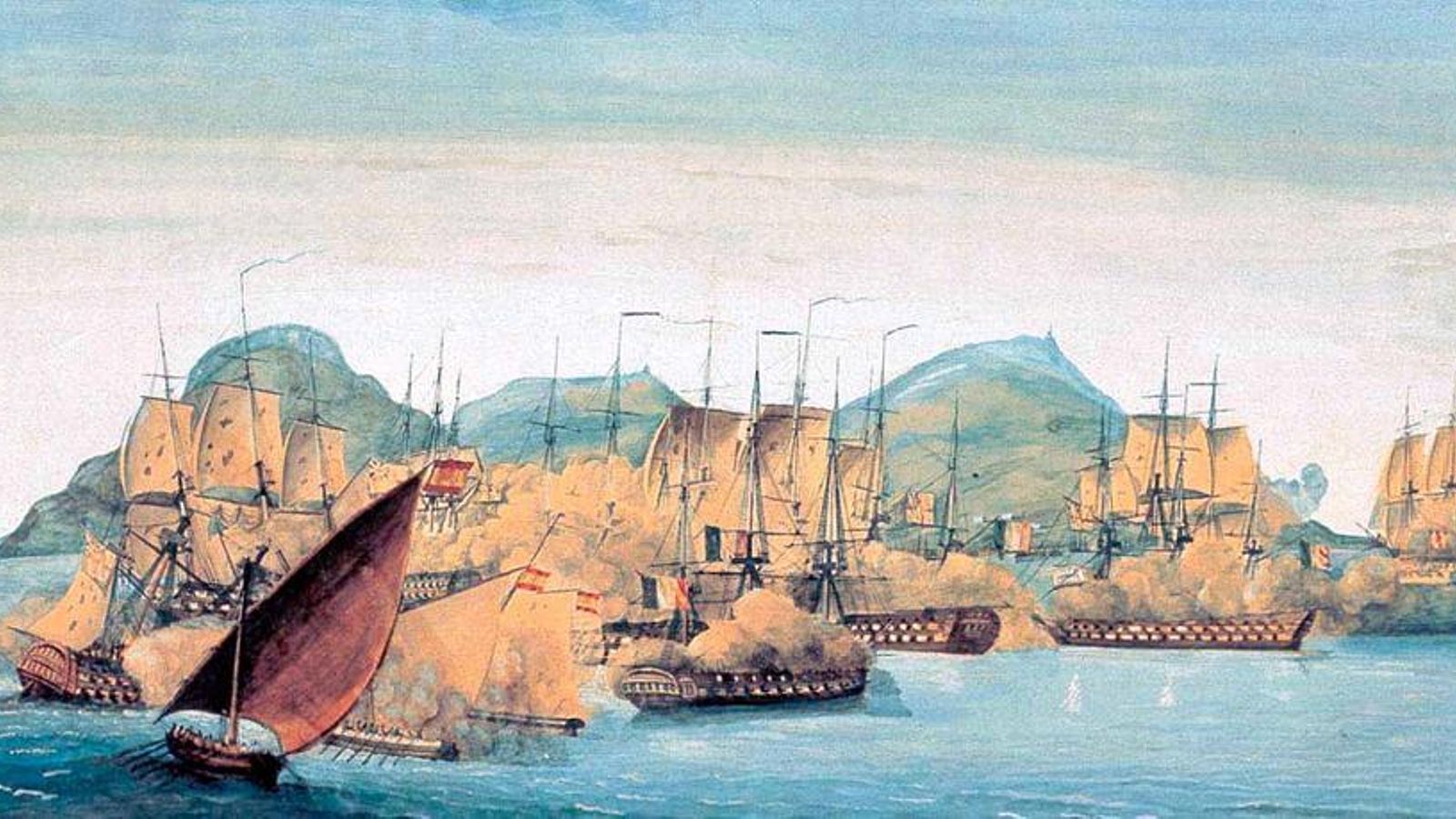 La batalla naval de Algeciras , en 1801.