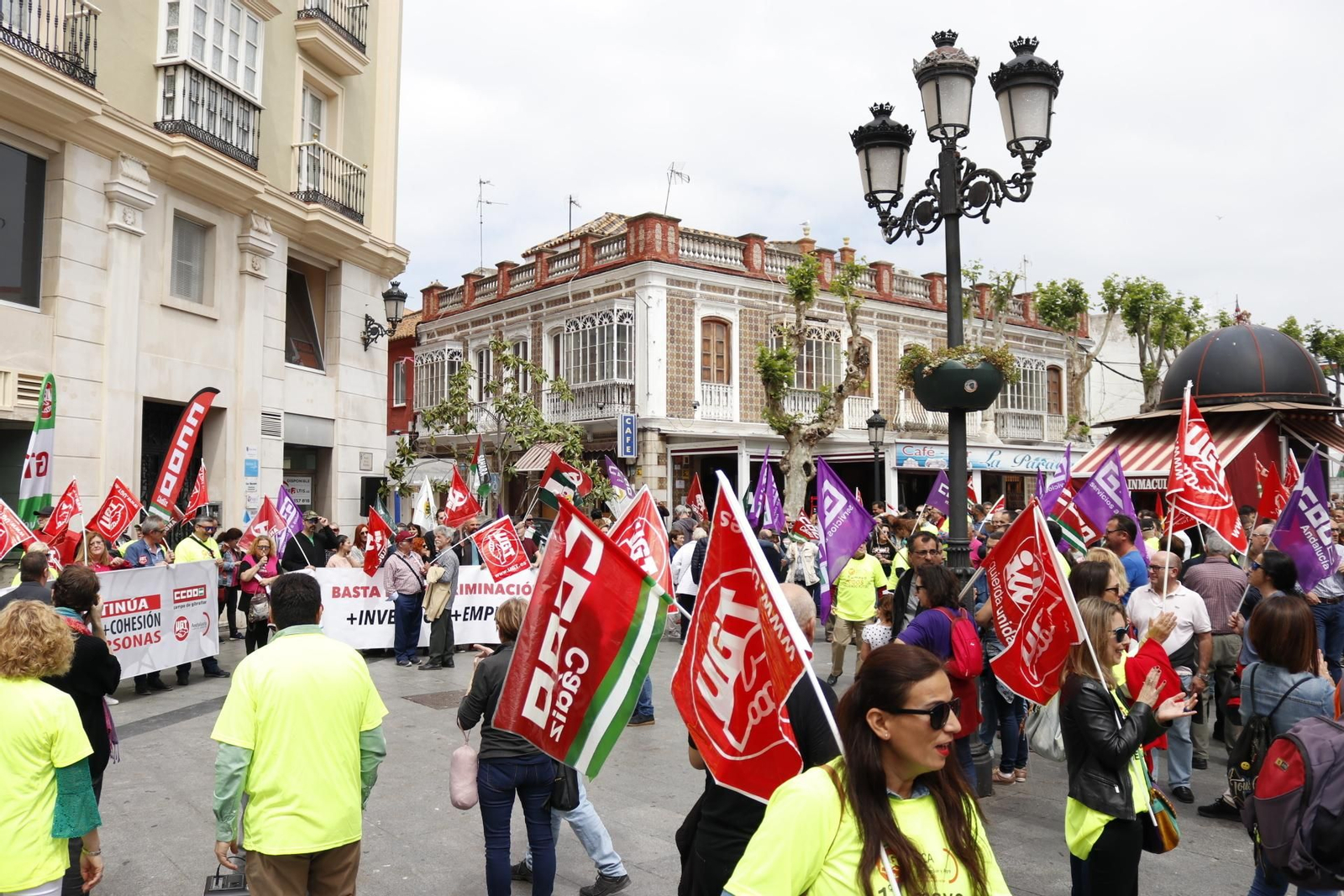 La manifestación por el Día del Trabajador en La Línea