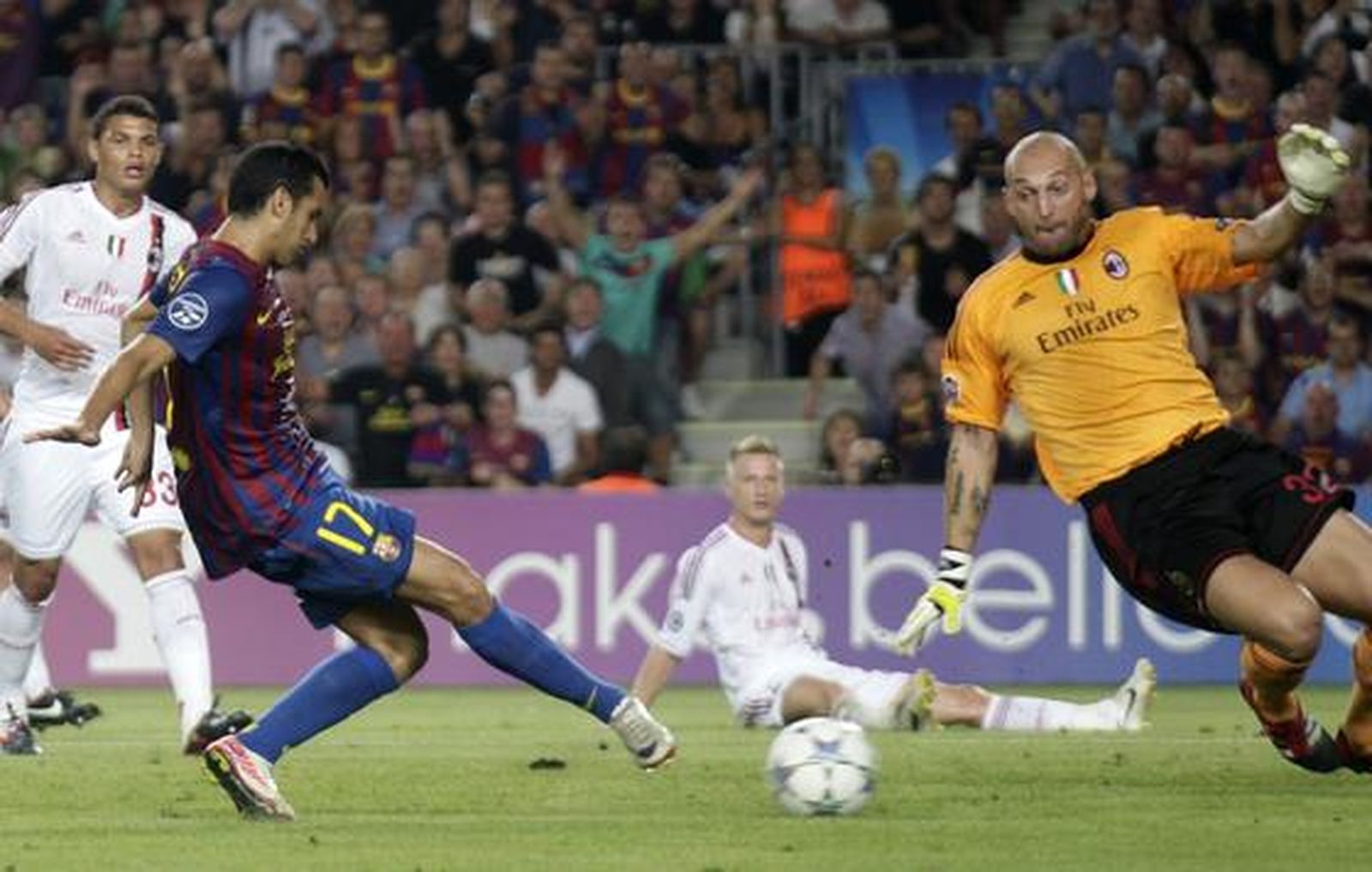 El Barcelona no consiguió pasar del empate ante un Milán muy a la italiana.

Foto: reuters