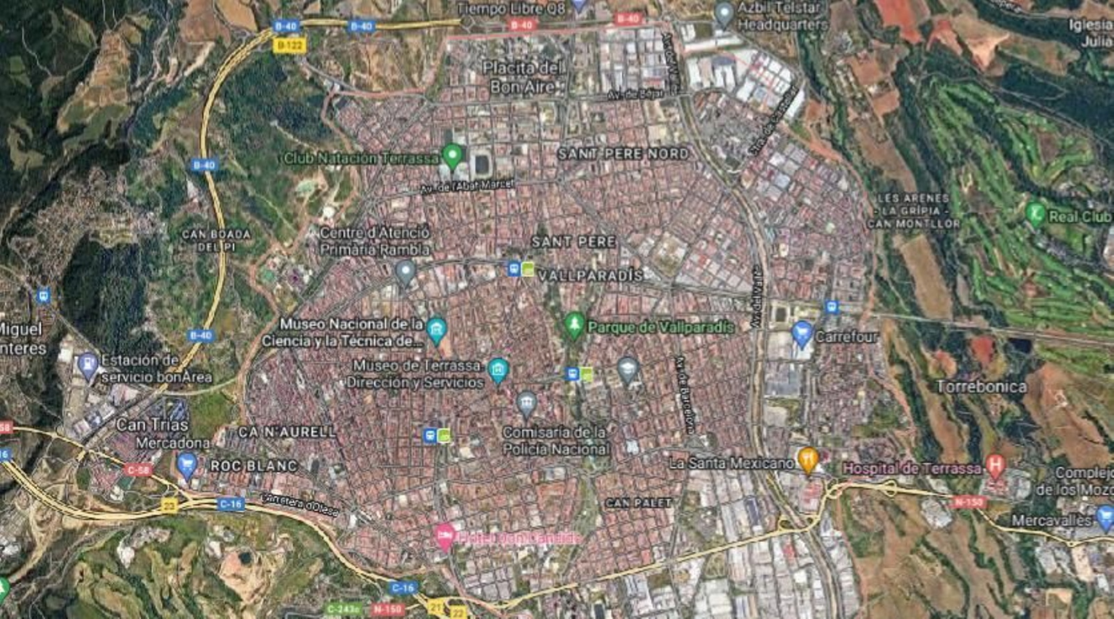 Vista por satélite de Terrasa