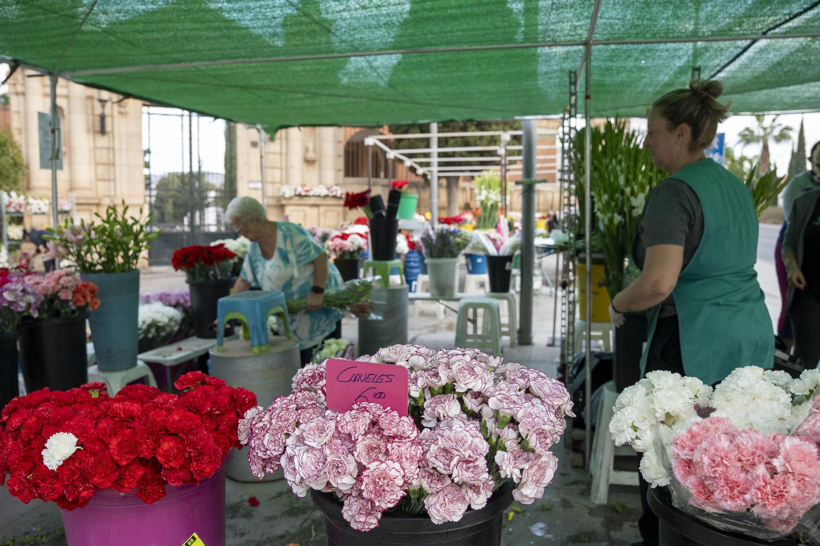 Así se preparan las flores para el Día de Los Santos en Almería