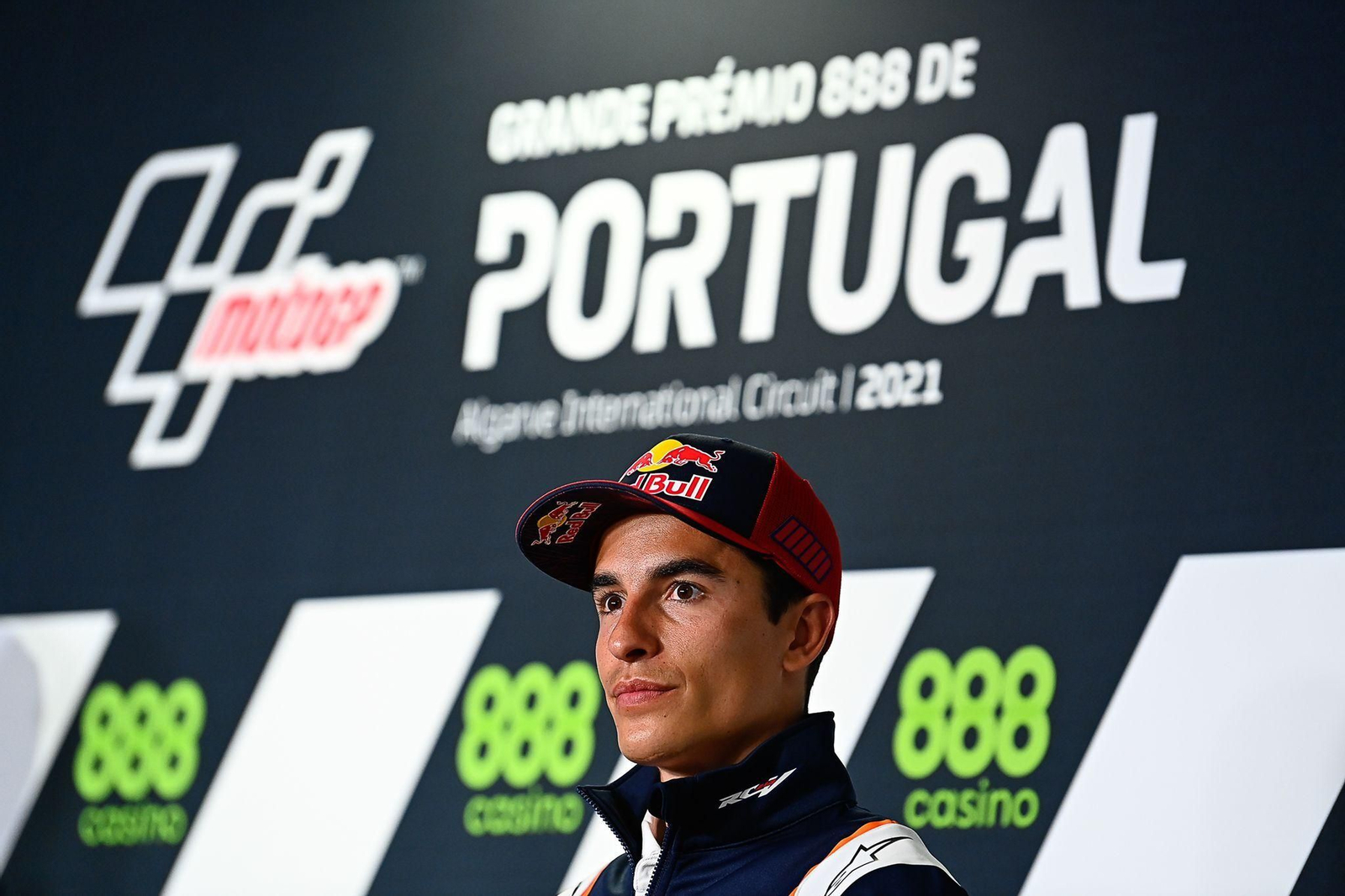 Marc Márquez, en la rueda de prensa de pilotos en el GP de Portugal.