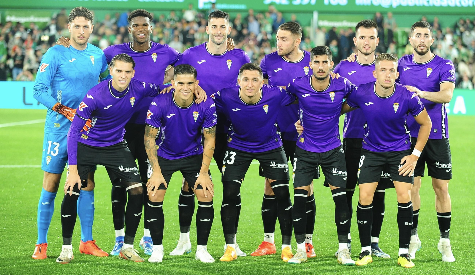 El once inicial del Córdoba CF en el partido ante el Racing de Santander en El Sardinero.