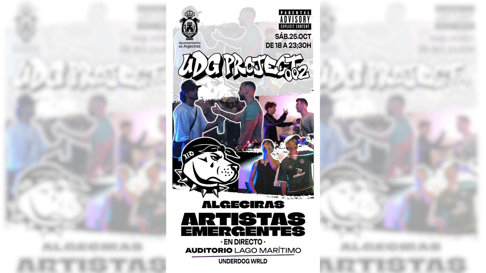 Cartel del evento 'UDG Project 002 - Artistas Emergentes en Directo'.