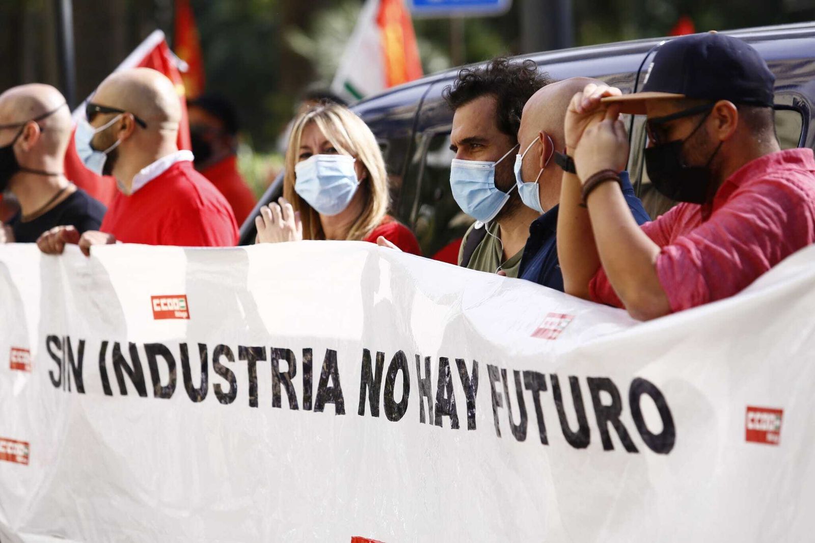 Fotos de la manifestación en Málaga en defensa de la industria local