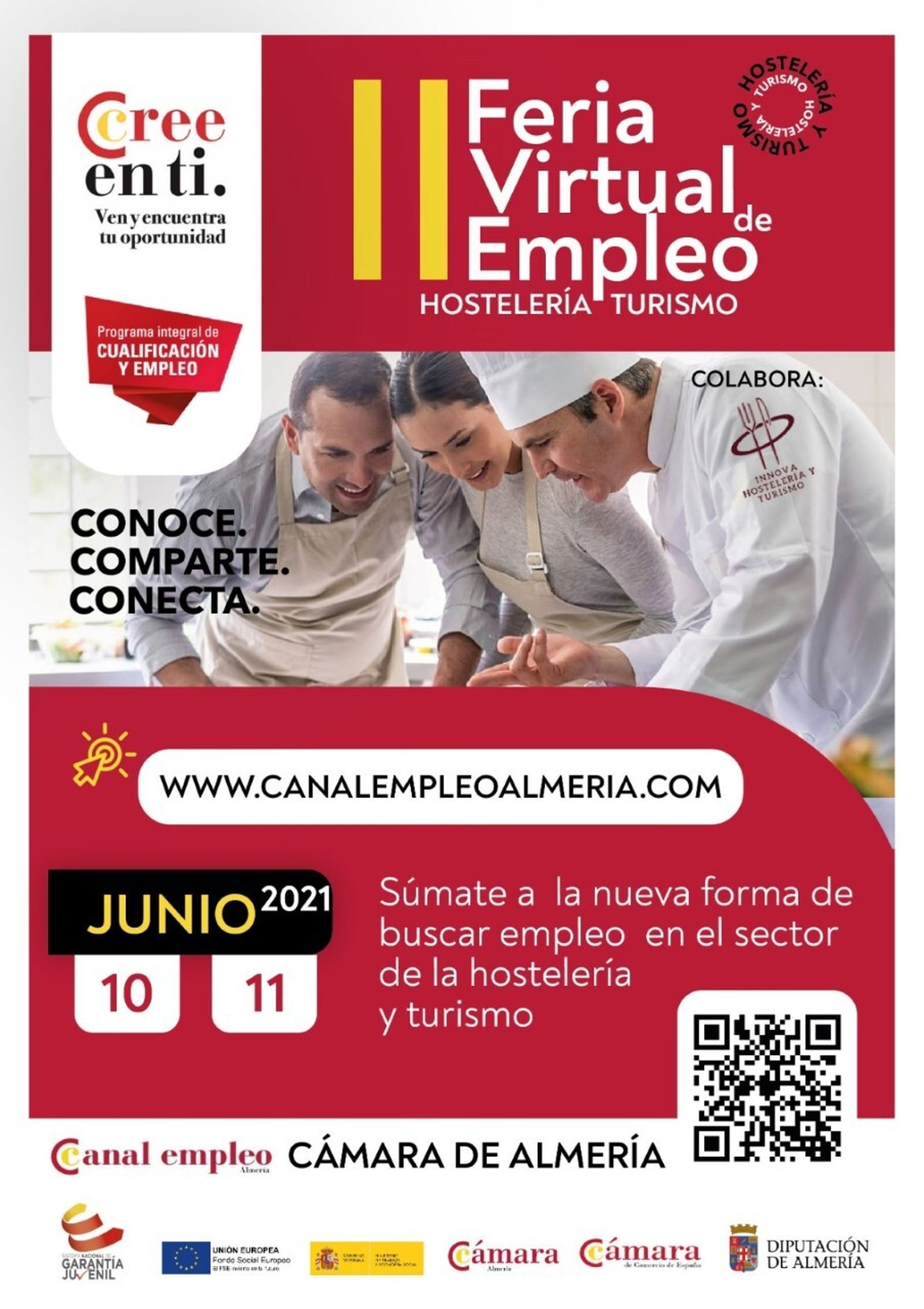 Cartel de la II Feria Virtual de Empleo organizada por la Cámara y Diputación de Almería