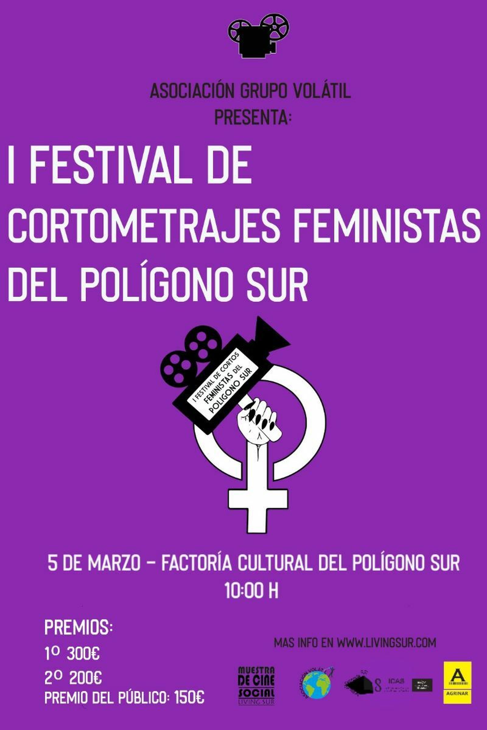 Cartel del I Festival de Cortometrajes Feministas del Polígono Sur.