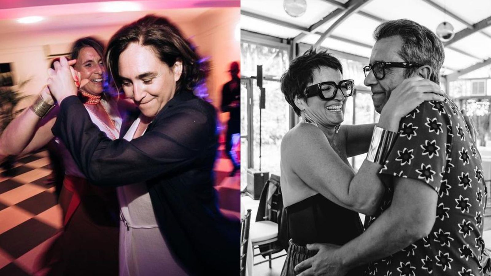Ada Colau, Andreu Buenafuente y Sílvia Abril bailando en la boda de James Rhodes Ada Colau, Andreu Buenafuente y Sílvia Abril bailando en la boda de James Rhodes