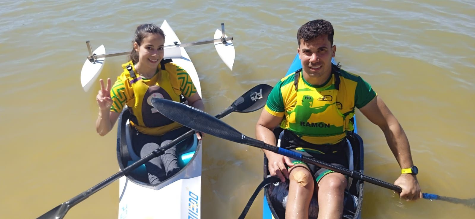 Alba Coronel y Ramón Maestre, palistas del Club Piragüismo Tartessos.