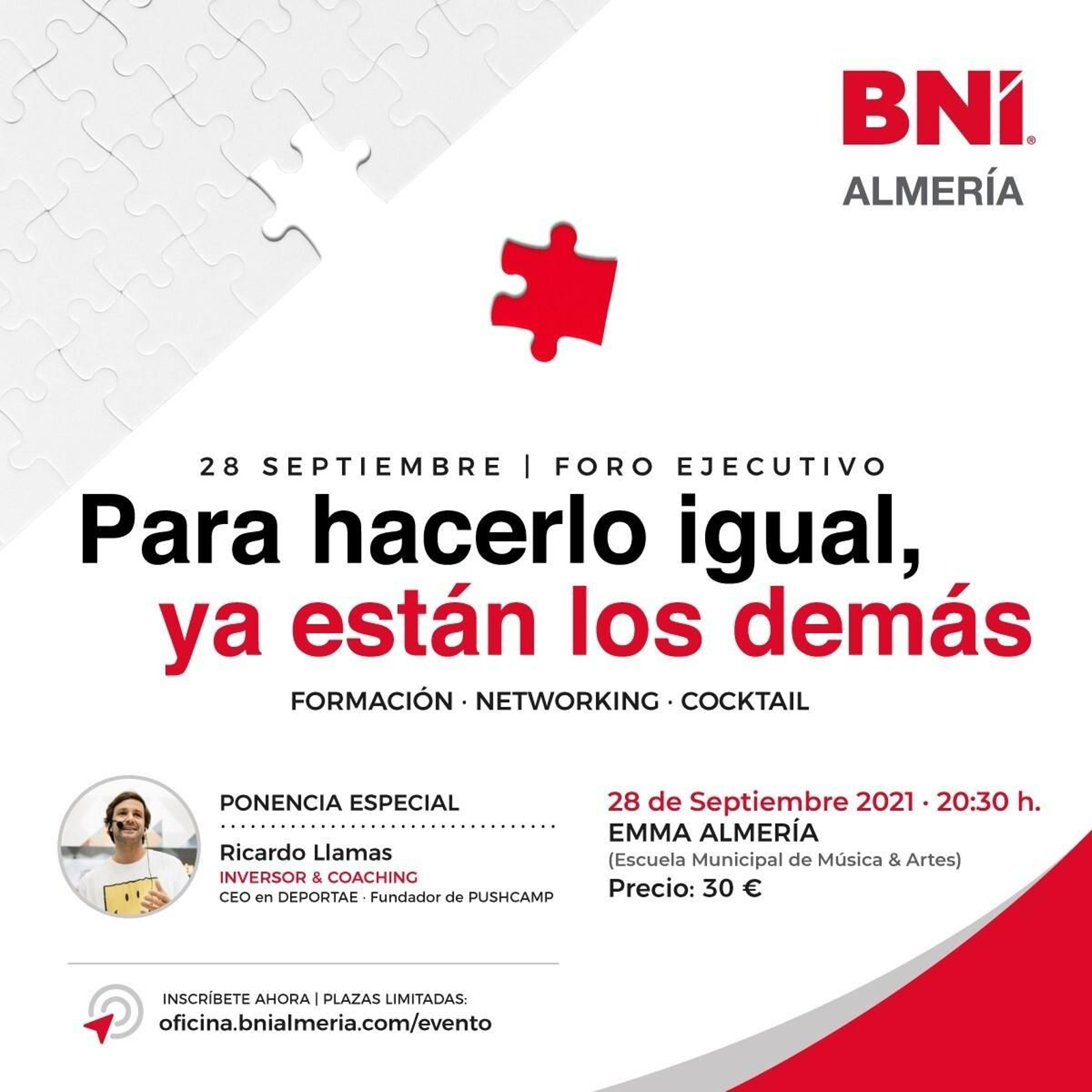 Cartel del próximo Foro Ejecutivo BNI Almería