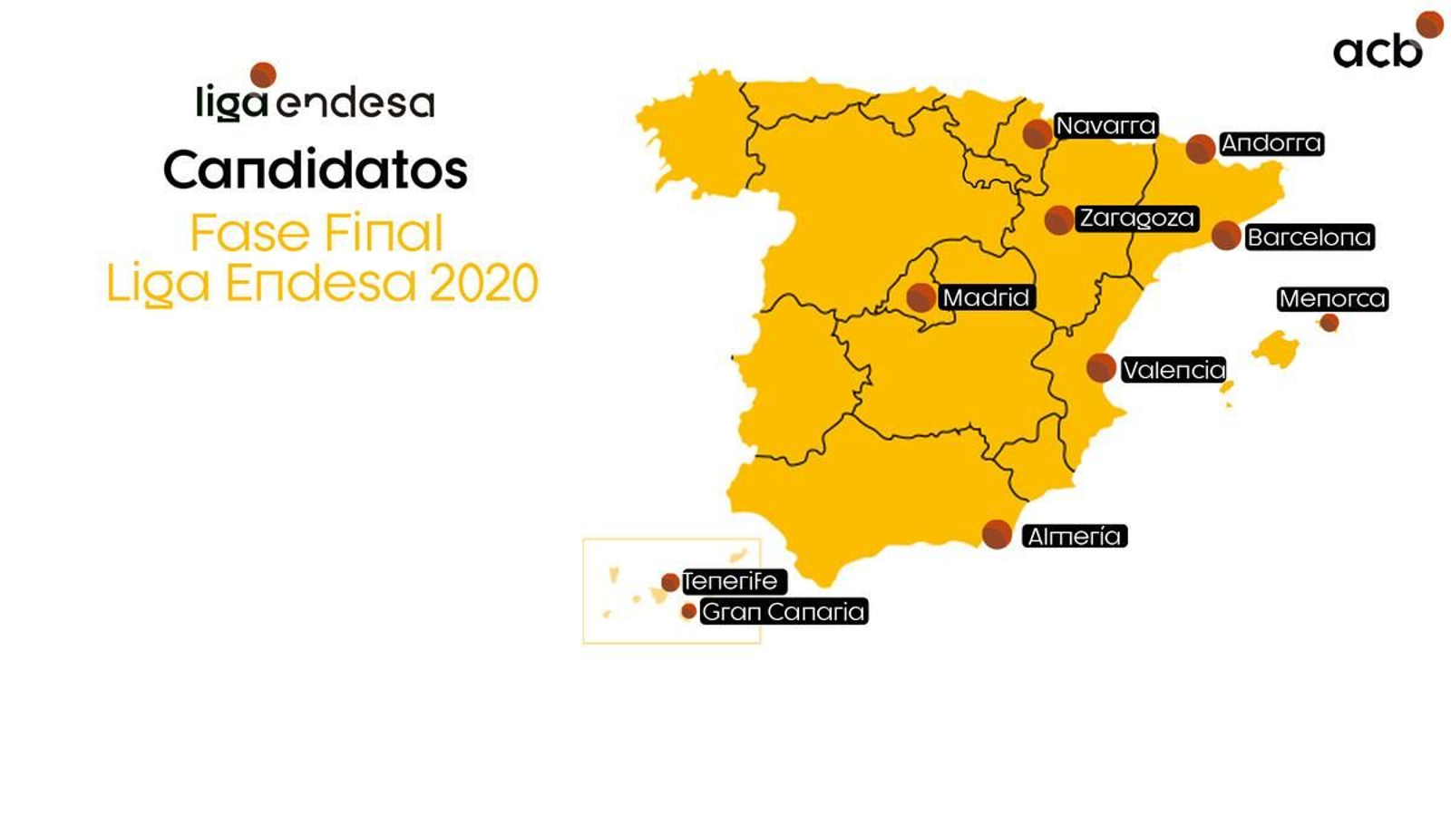Las 10 opciones para acoger la fase final de la ACB. Las 10 opciones para acoger la fase final de la ACB.