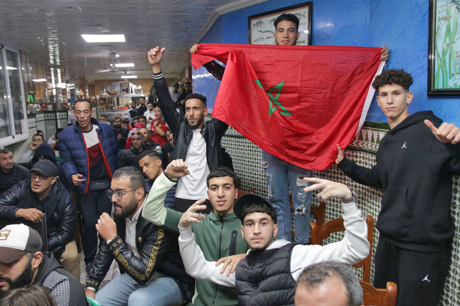 La celebración de la afición marroquí de Almería, en imágenes