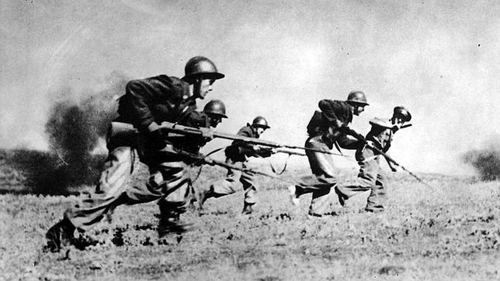 Soldados en la Batalla del Ebro.