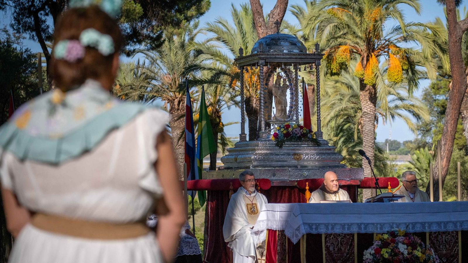 La Virgen de los Milagros durante la misa.