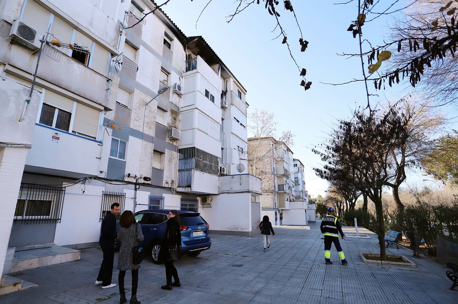 Imágenes de la Policía Nacional investigando el origen del incendio