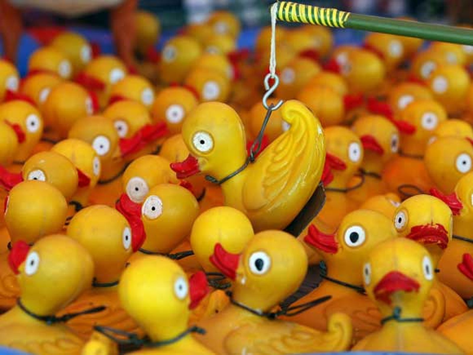 Uno de los juegos más tradicionales de la Feria, la pesca de patitos./Fotos:Fito Carreto

Foto: Fito Carreto