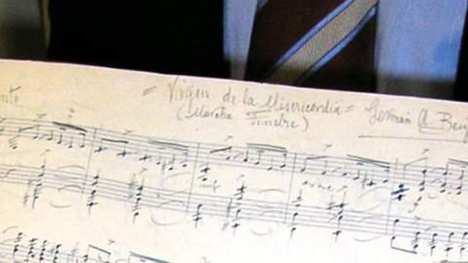 Partitura custodiada en la hermandad del Transporte