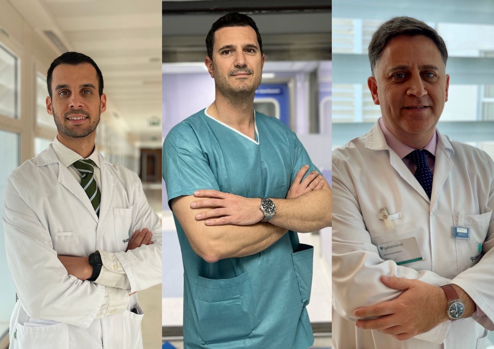 De izquierda a derecha: José Luis Marenco, urólogo de Quirónsalud Infanta Luisa, Jual Leal, urólogo de Quirónsalud Sagrado Corazón y Andrés Durán, especialista en Medicina Nuclear y PET-TAC de Quirónsalud Infanta Luisa.