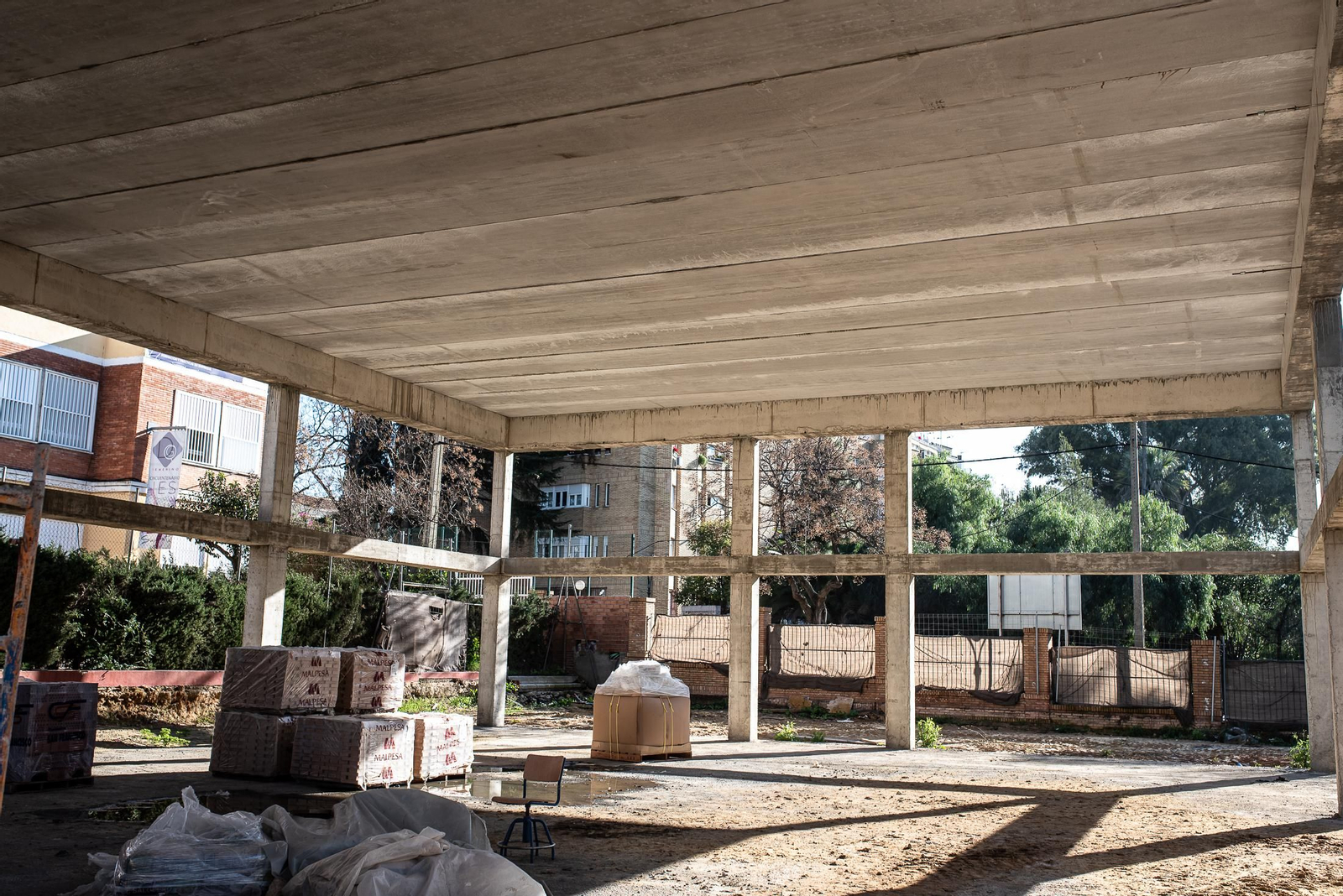 Una visita a las obras del IES La Rábida, en imágenes