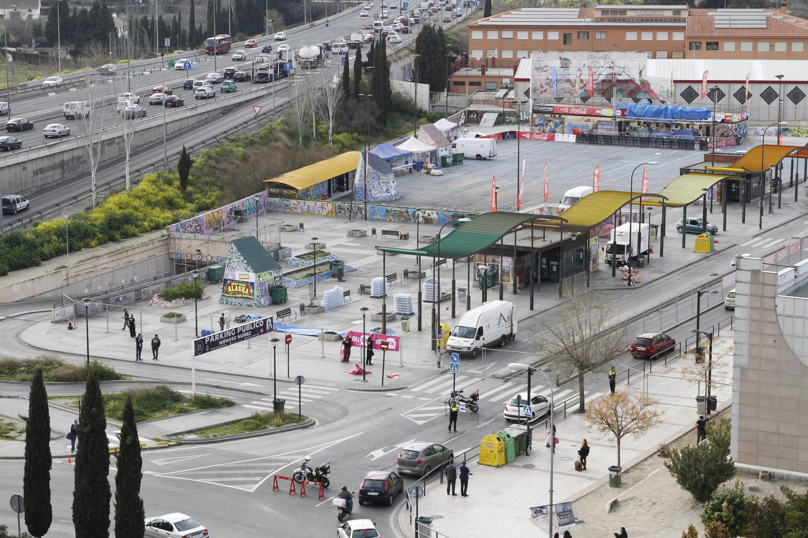 Vista del botellódromo de Granada.