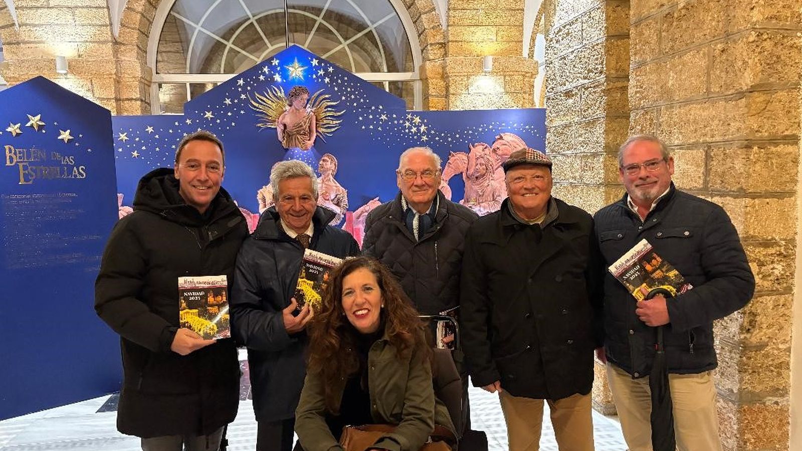 Nuria Álvarez, con José  María Cossi, Enrique Huguet, José Luis Suárez con su hijo José Luis y Manuel Barea.