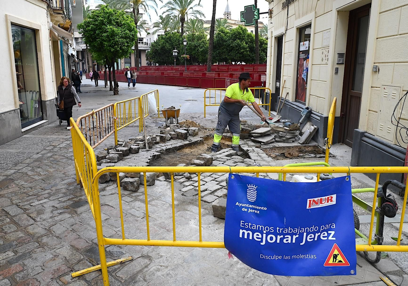 Obras en la calle Consistorio.