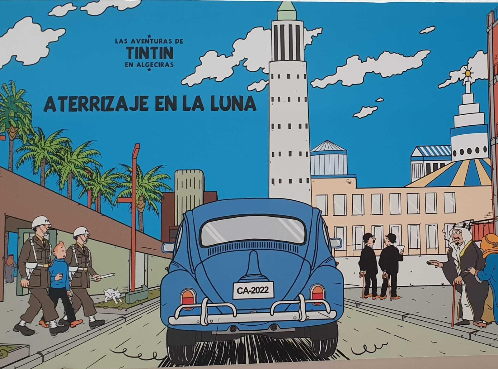 Ilustraciones de la exposición 'Las aventuras de Tintín en Algeciras'.