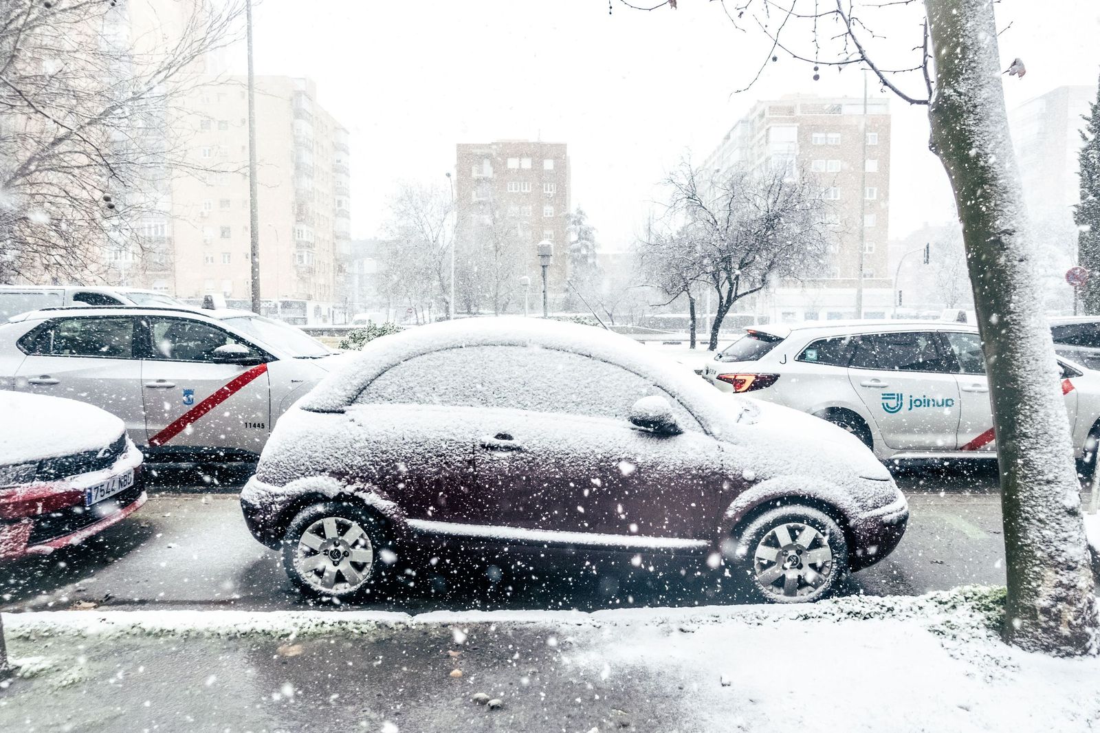 Imágenes de la nevada que ha dejado la borrasca Kristin en Madrid capital