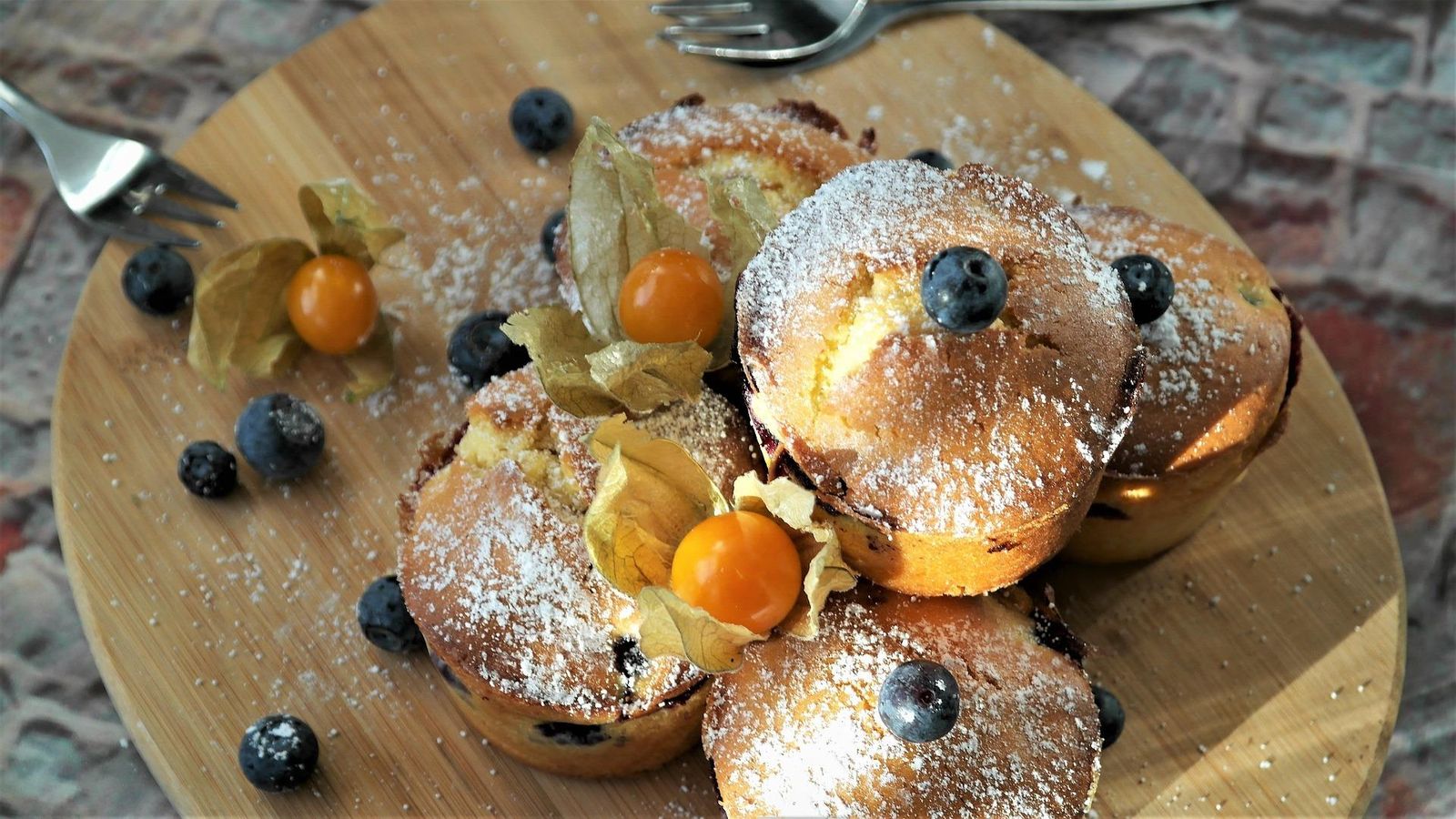 Muffins de arándanos y naranja
