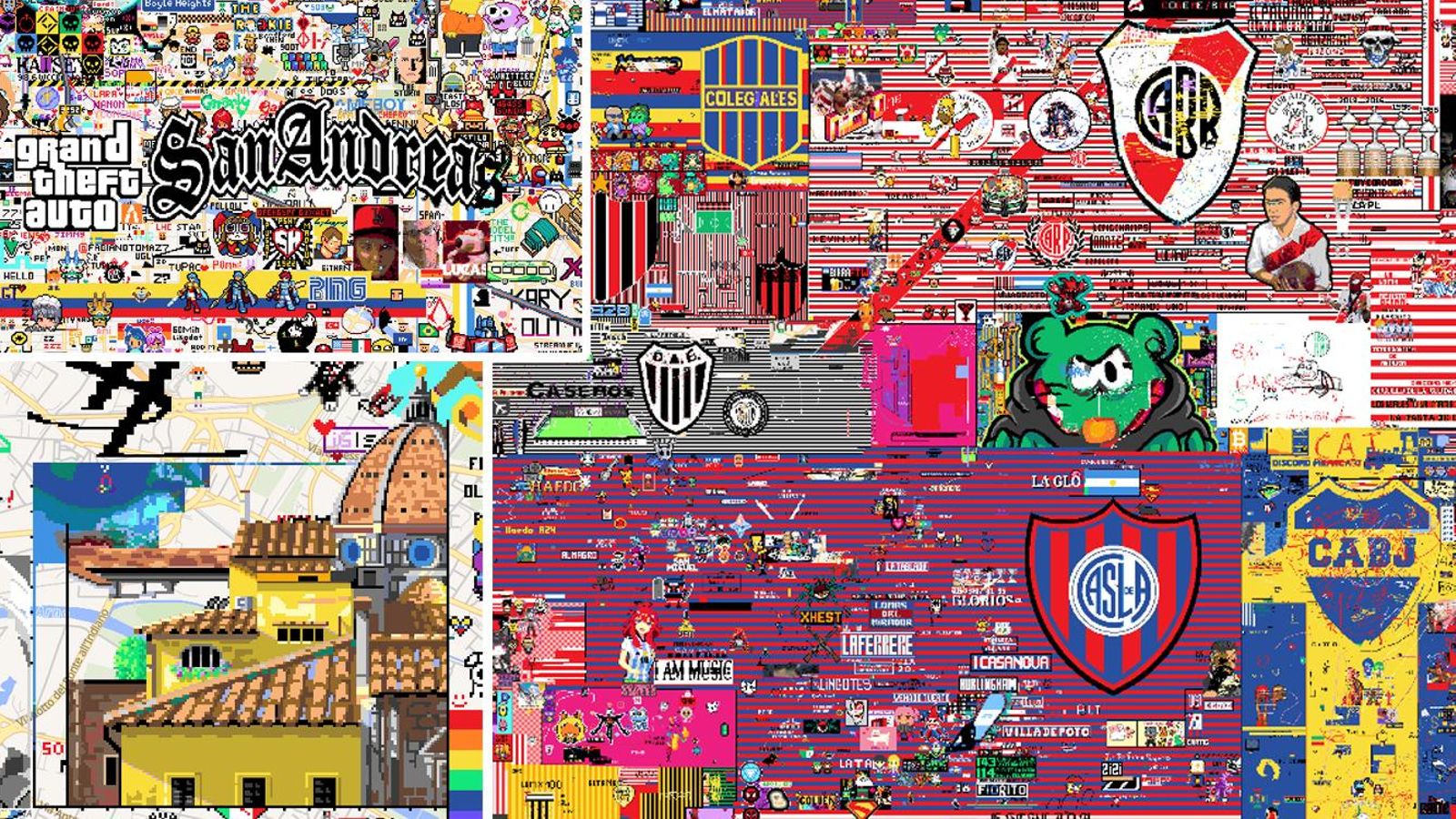 Dibujos en Los Ángeles, Buenos Aires y Florencia.