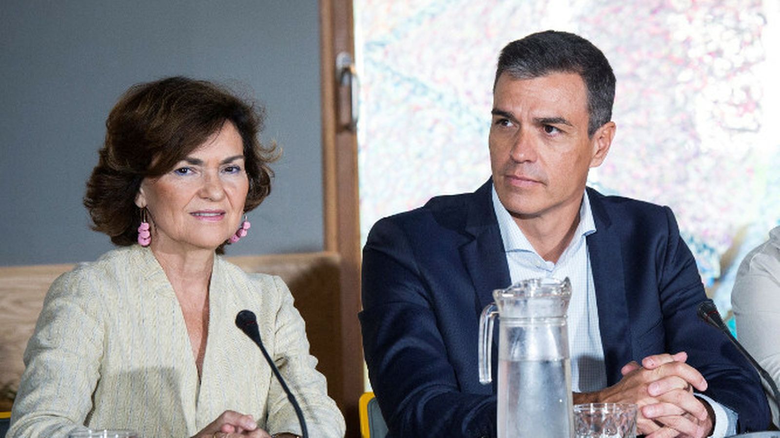 Carmen Calvo y Pedro Sánchez.