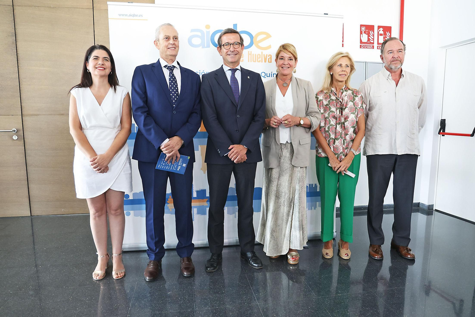 Imágenes de la presentación de la memoria anual de la Asociación de Industrias Químicas, Básicas y Energéticas de Huelva (Aiqbe)