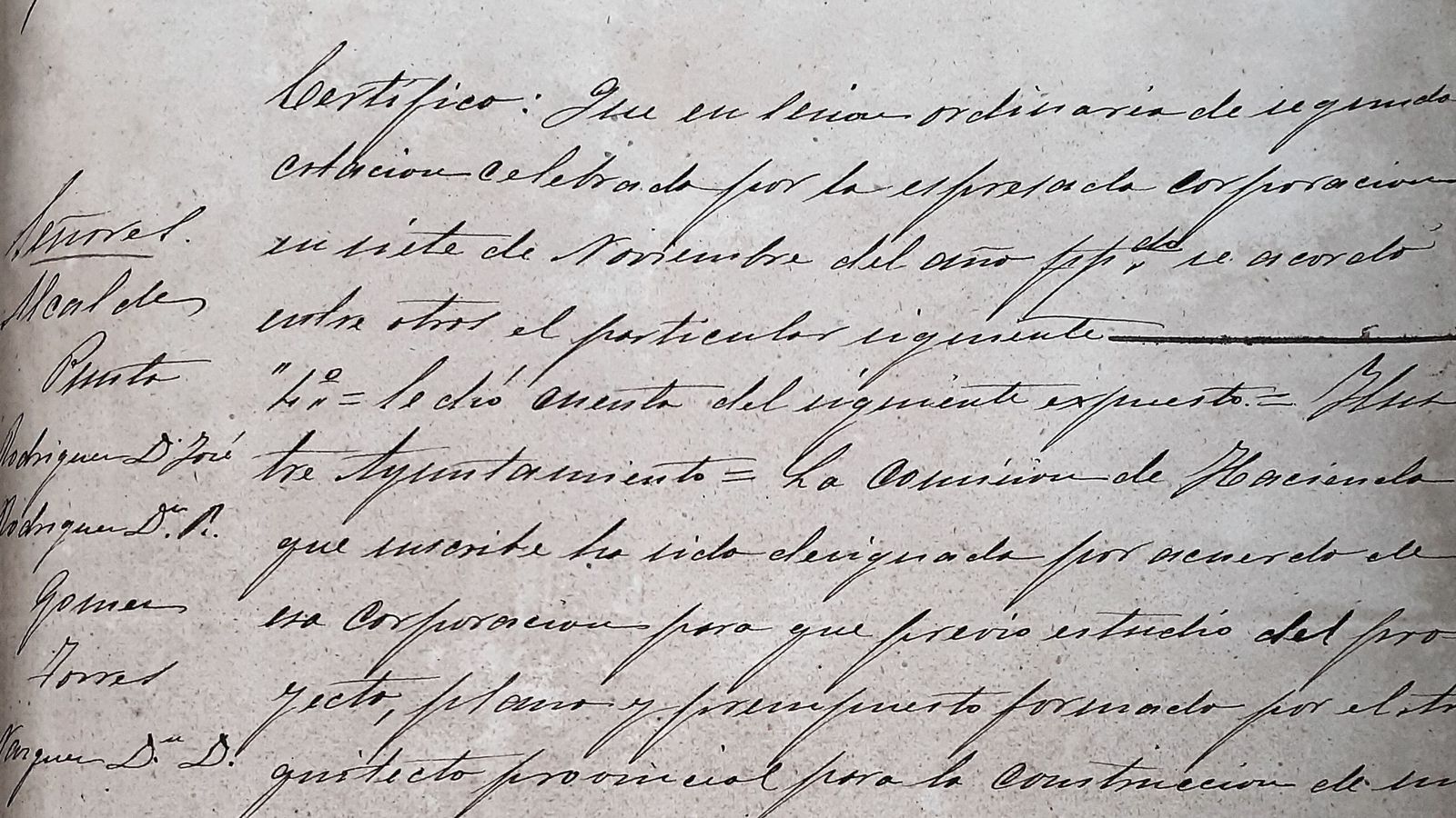 Acta municipal sobre compra terrenos para que los librepensadores reciban decente sepultura.