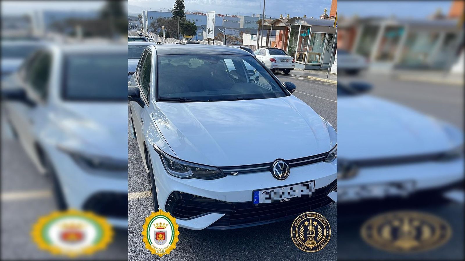 Vehículo de alta gama robado y recuperado durante un control rutinario de la Policía Local de Tarifa.