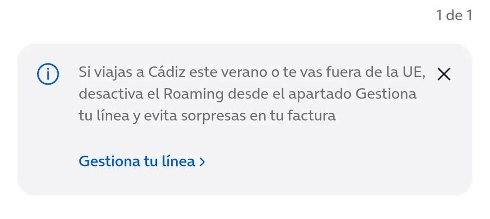 Comunicado de la empresa O2 acerca del roaming en Cádiz
