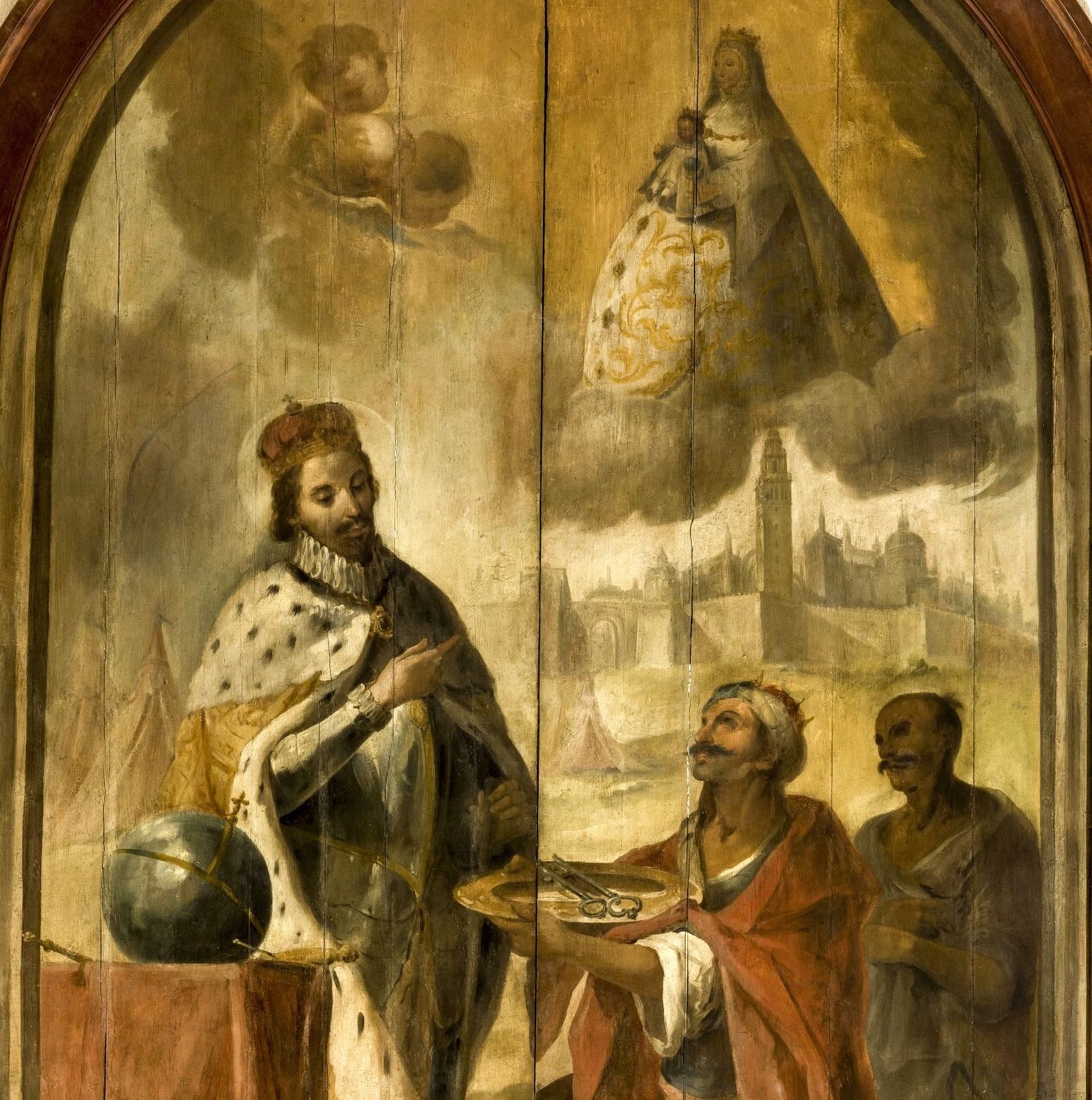 Detalle del cuadro alusivo a la rendición de la ciudad.