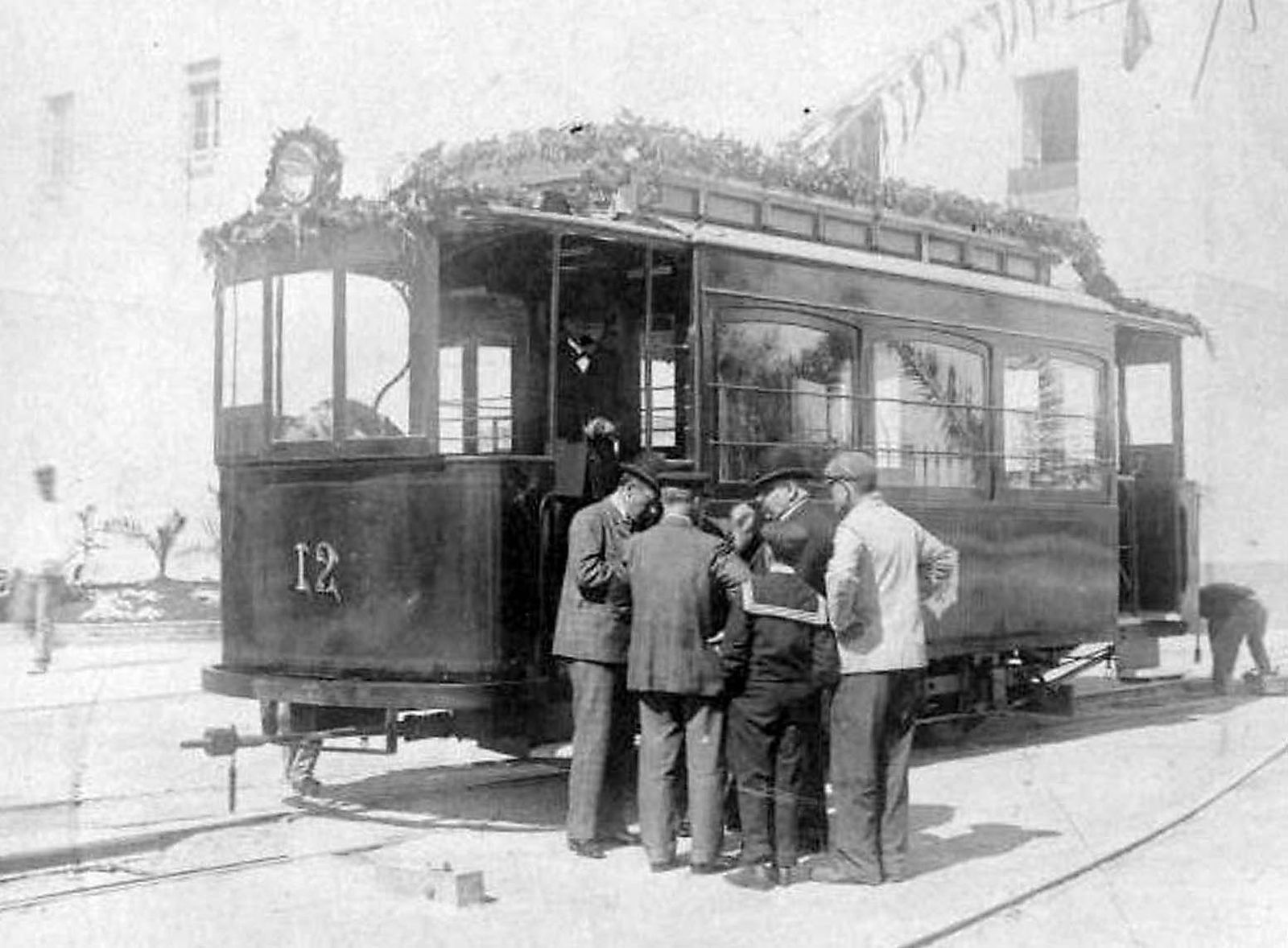 Imagen del vagón número doce, el primer tranvía que recorrió la ciudad desde el año 1906 al 1952.