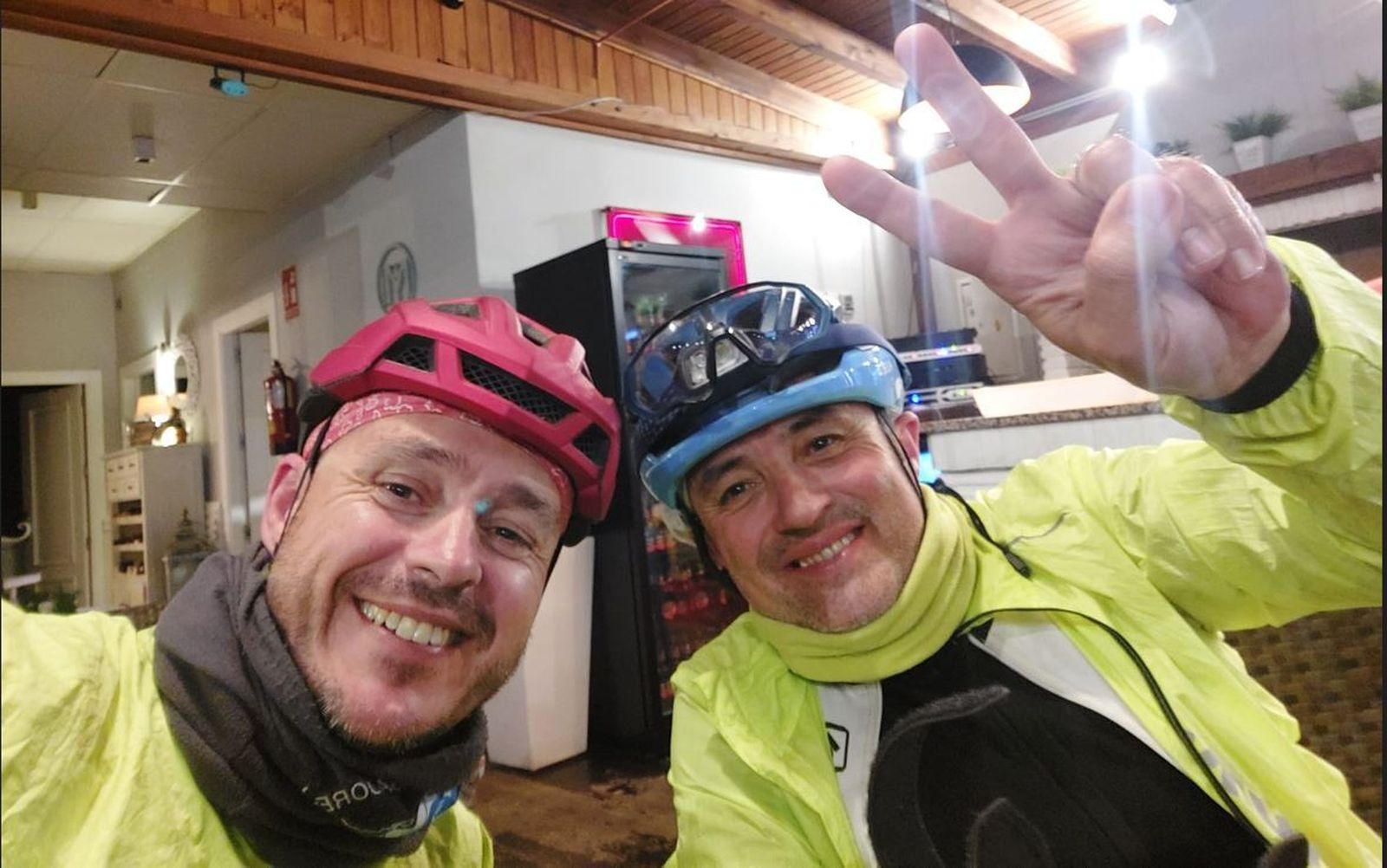 García Carraco y Juanfran Mesa, en un paréntesis de un entrenamiento