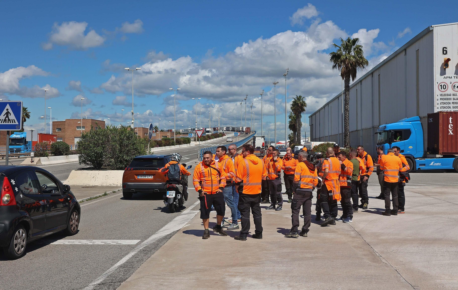 Imágenes de la protesta de la estiba por el sistema ETS en el puerto de Algeciras
