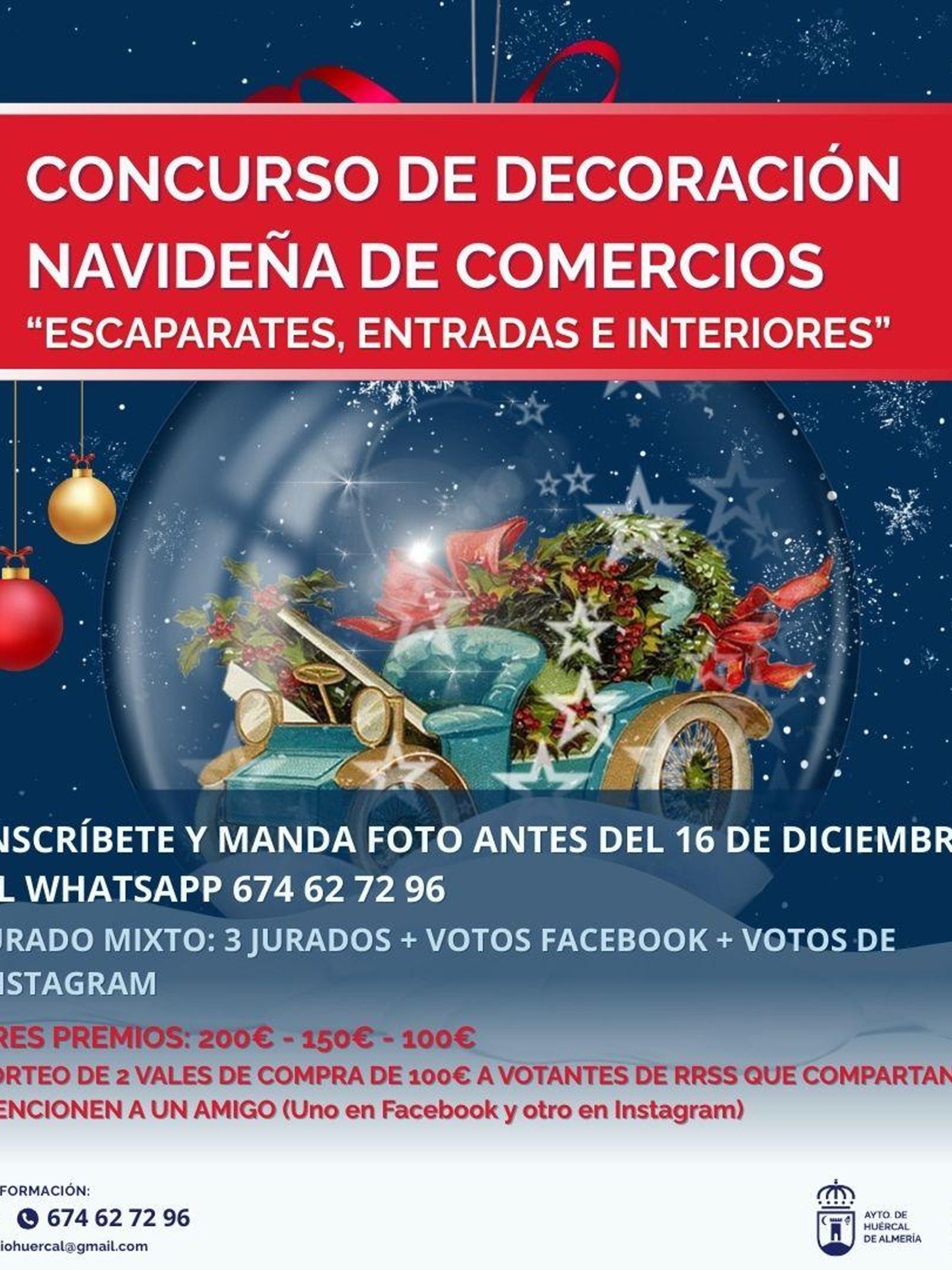 Cartel del Concurso de Decoración Navideña de Comercios 2025.
