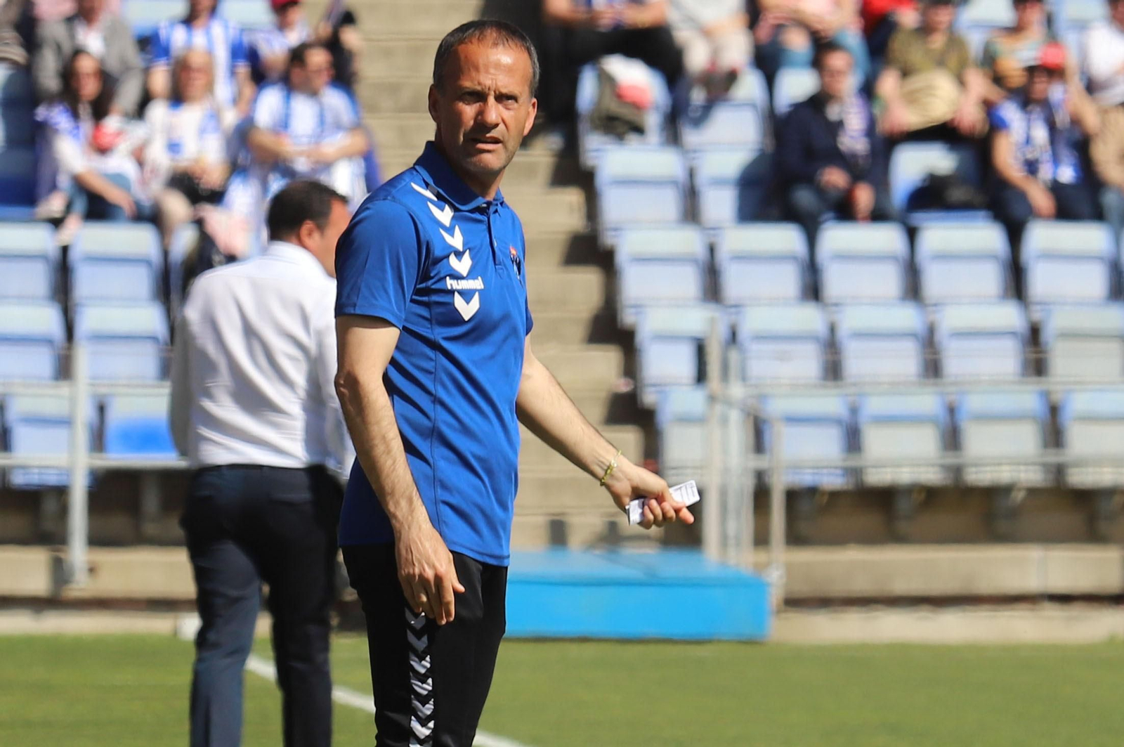 Fran Alcoy, durante su visita al Nuevo Colombino la pasada temporada.
